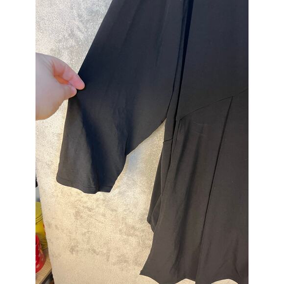 Cato Blouse Size 22/24W Black Liquid Knit Layered 3/4 Sleeve Whimsigoth - Picture 3 of 7
